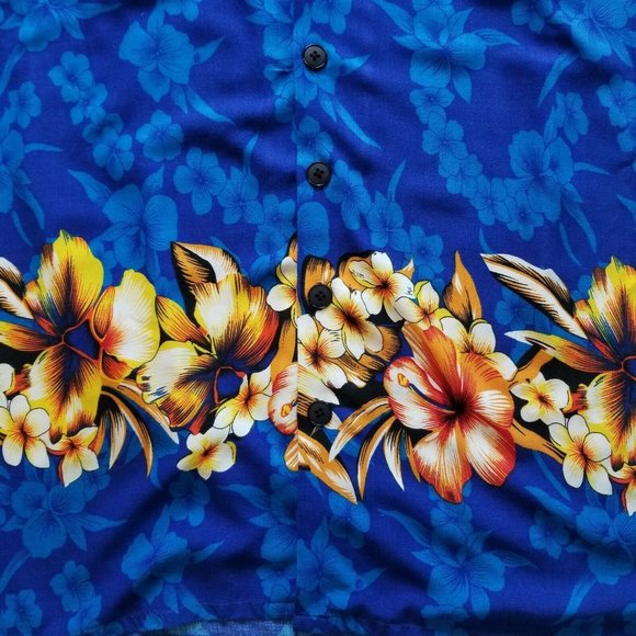 Aloha Joe Hawaiian Button up Shirt Flowers Sz +/-M - Picture 3 of 12